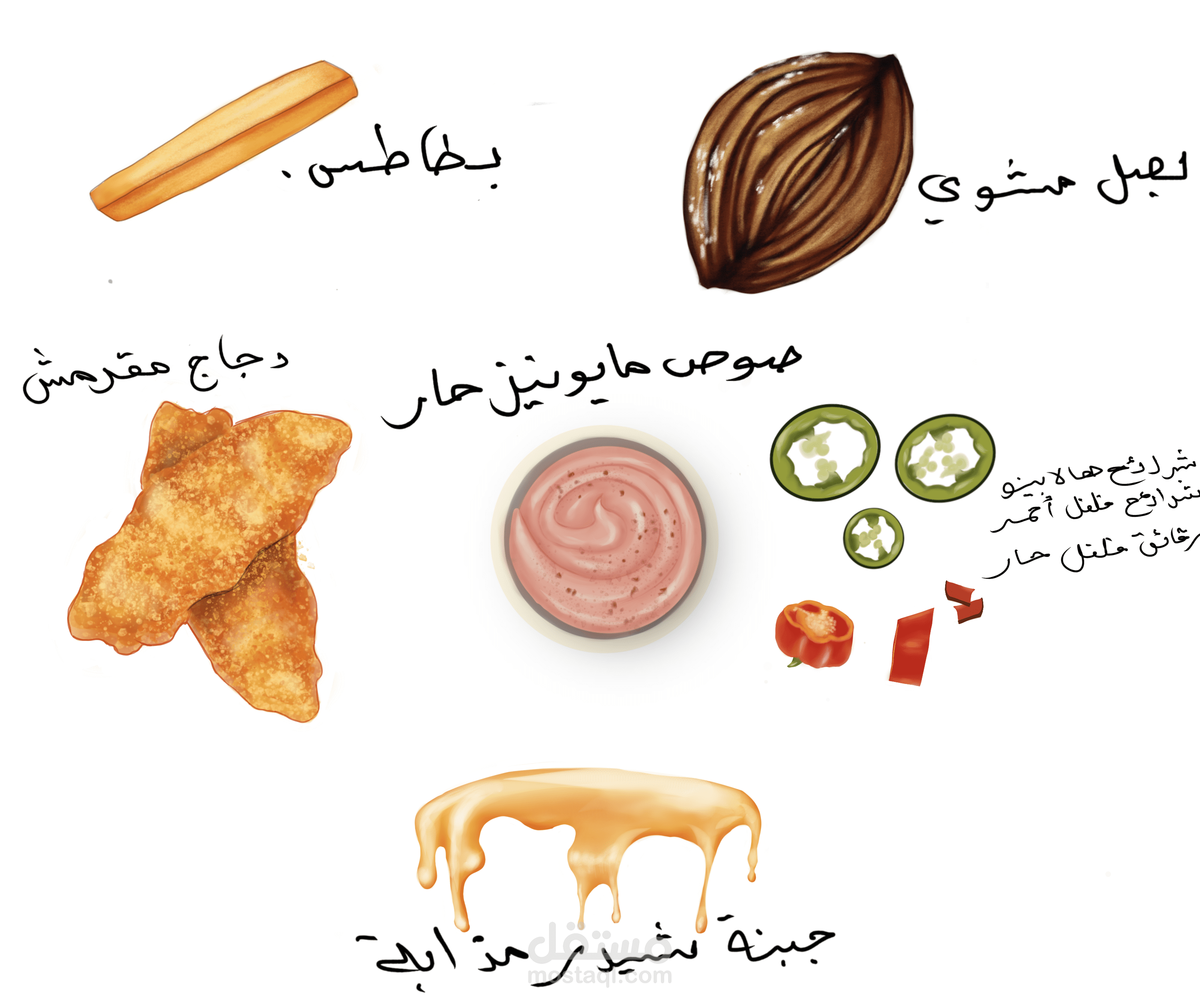 رسم طعام للمنيو او إعلان