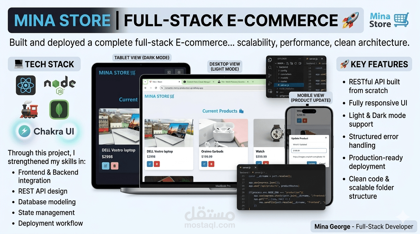 ُُSimple E-Commerce Store – متجر إلكتروني متكامل Full-Stack (MERN)