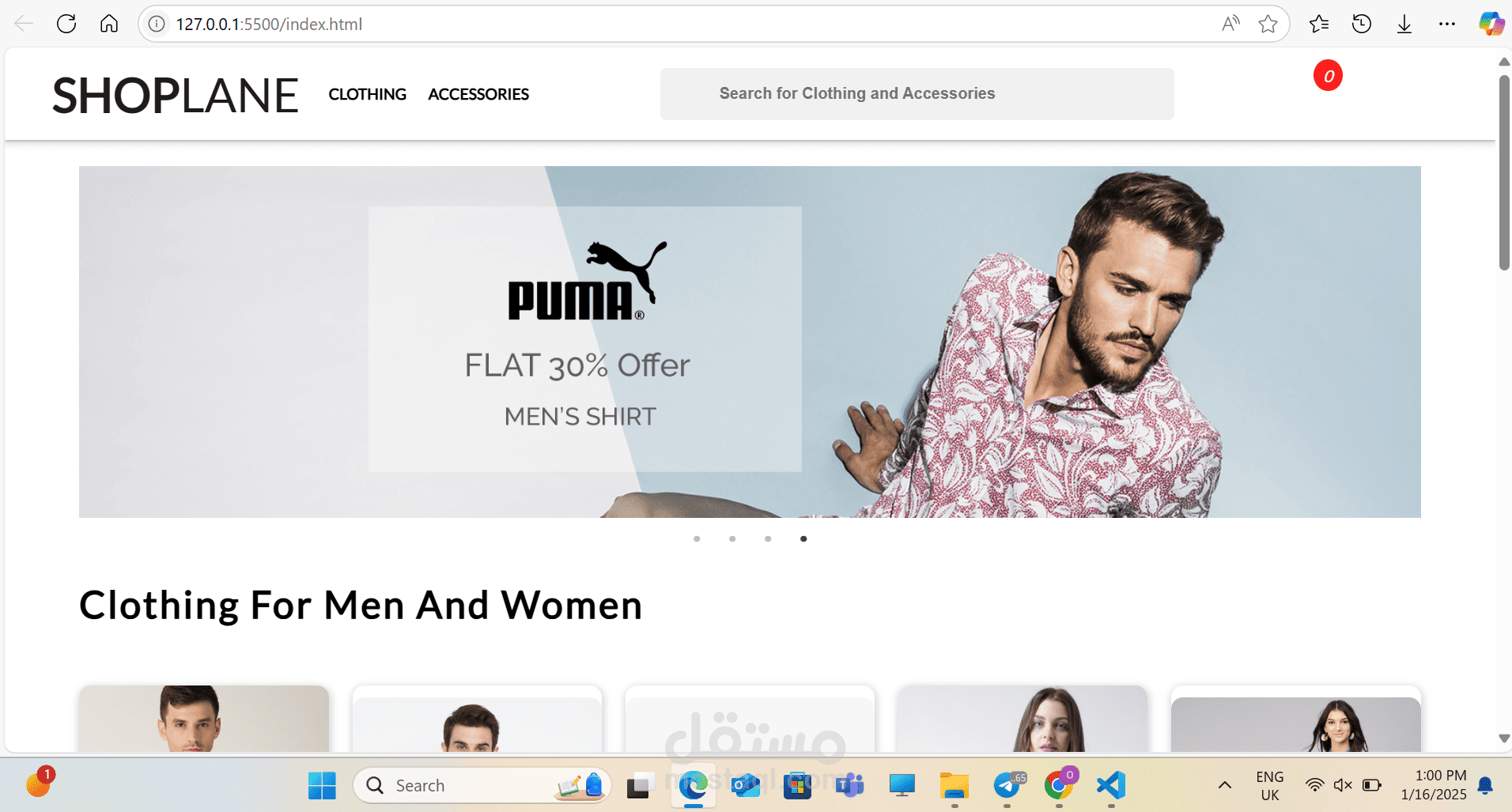 fully functional client side eCommerce site