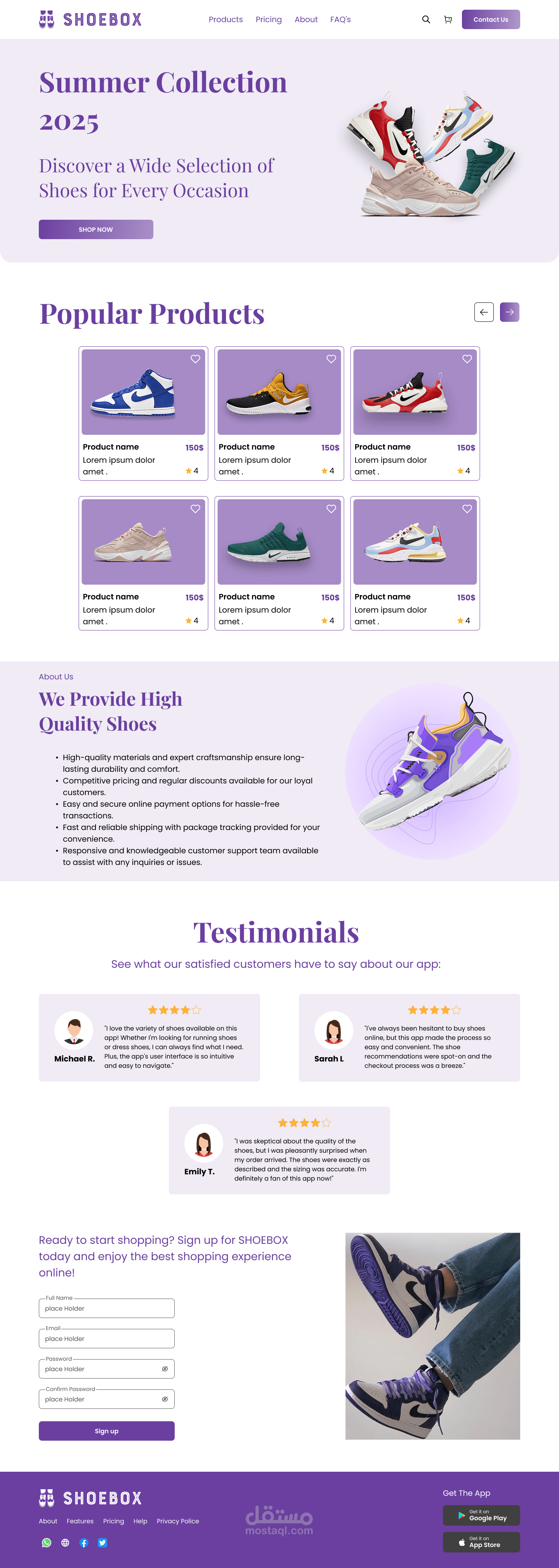 Stylish & Responsive E-commerce Landing Page Design