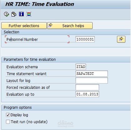العمل على برنامج SAP