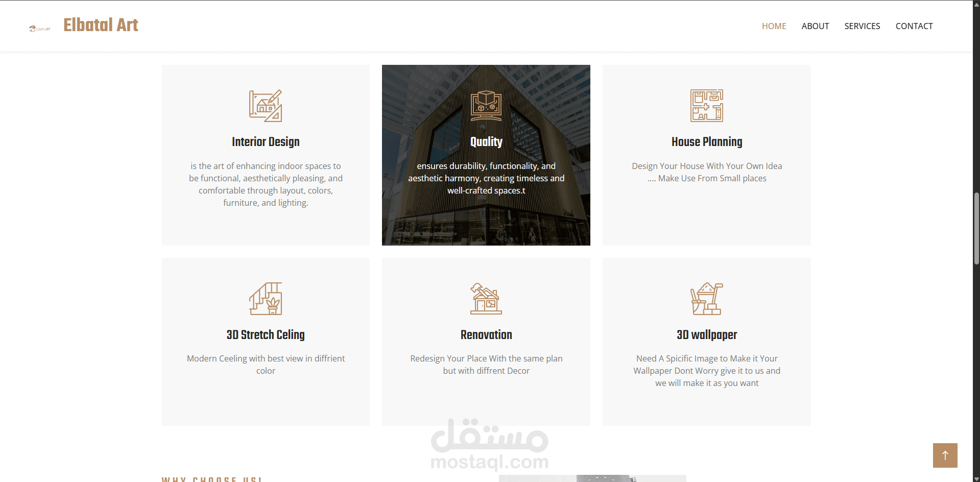 Website for interior design Company