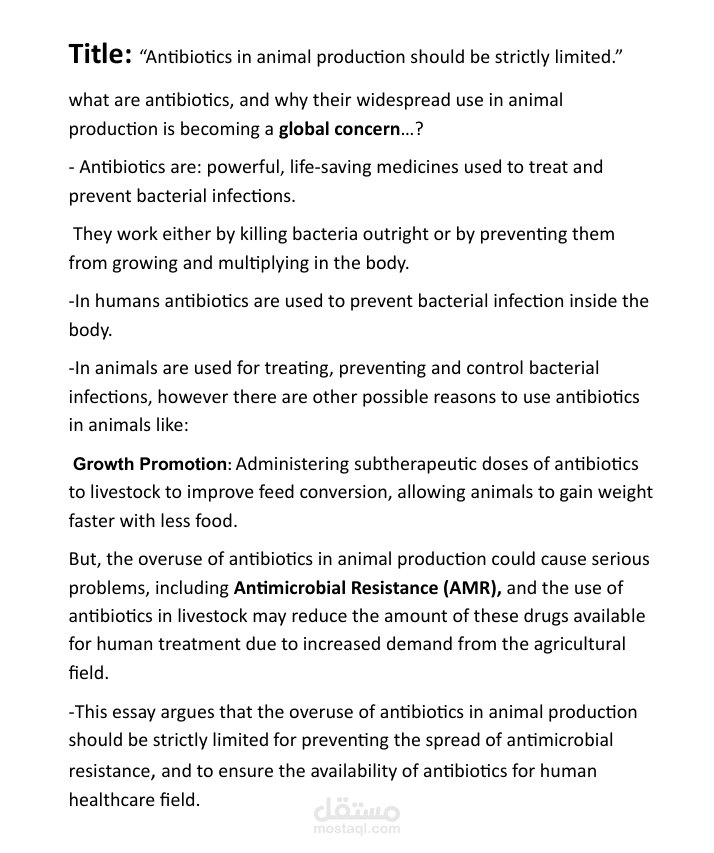 Introduction for an essay about Antibiotics resistance