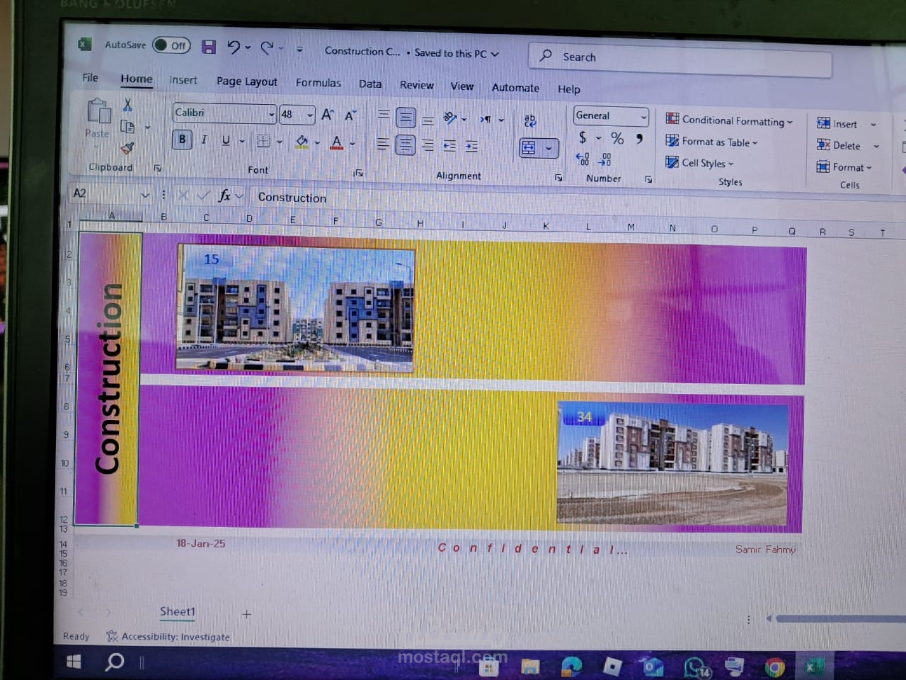 إداره و إعاده هيكله وتطوير شركه مقاولات كبرى