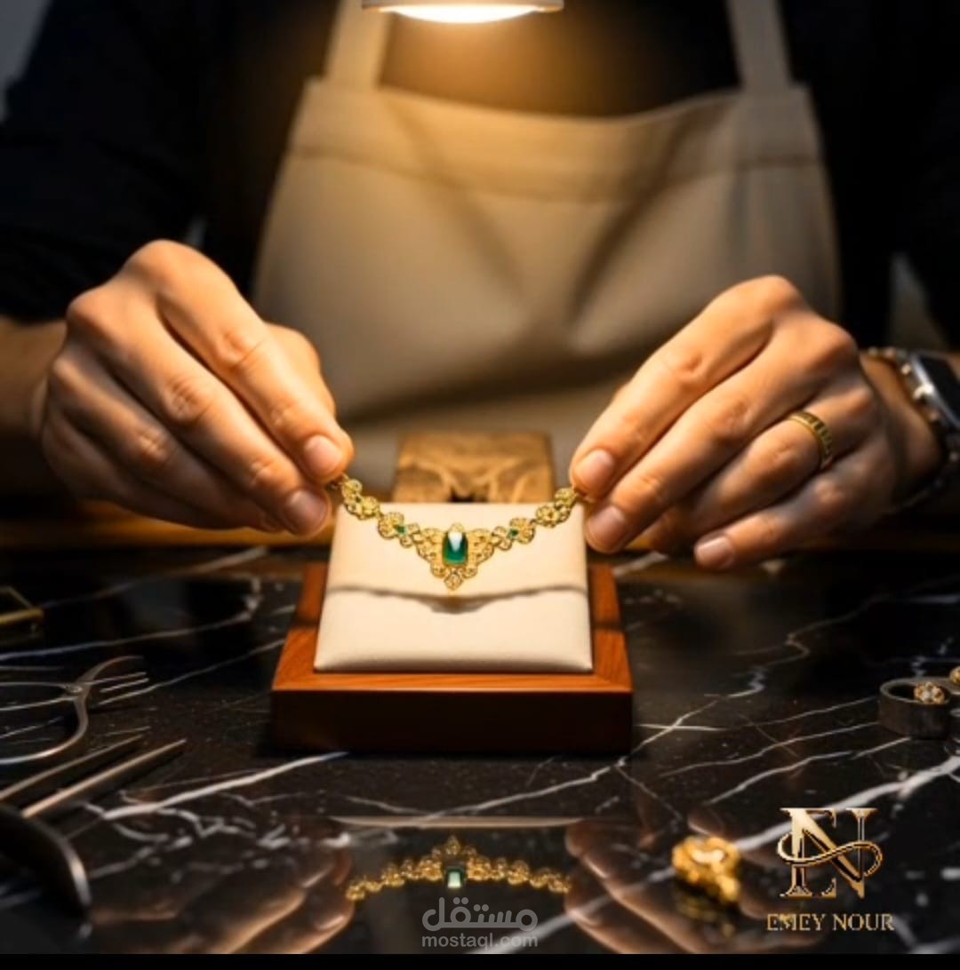 تصميم وتنفيذ إعلان فيديو للمجوهرات بالذكاء الاصطناعي | سكربت وإخراج احترافي