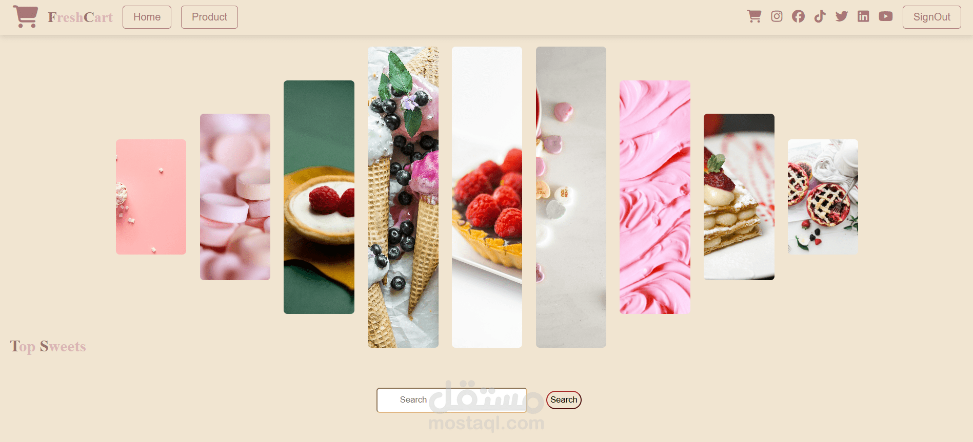 تصميم صفحه هبوط مع تصاميم مختلفه ومميزه باستخدام اشكال متنوعه من السلايدر لعرض الصور