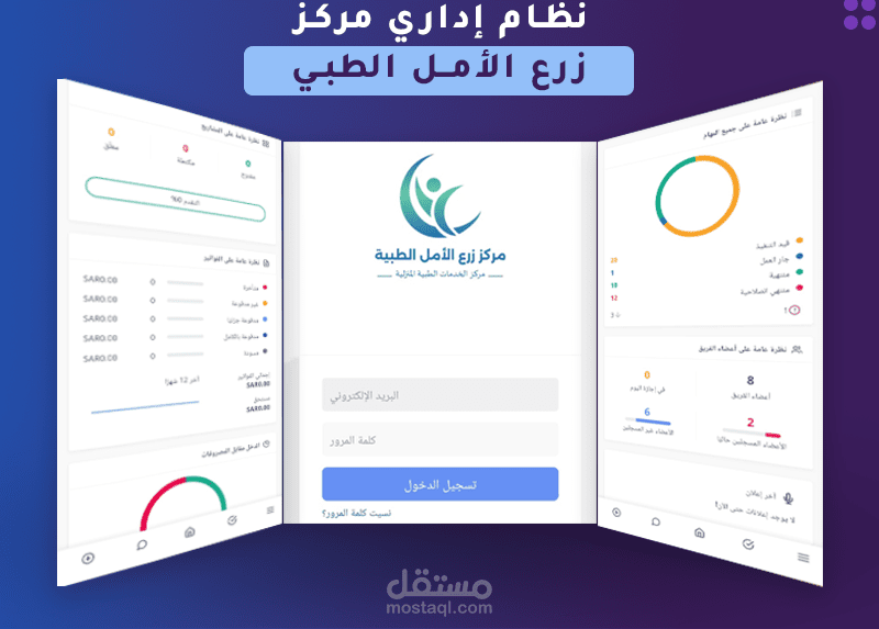 تصميم وتطوير نظام إدارة متكامل (CRM) لمركز طبي بالرياض