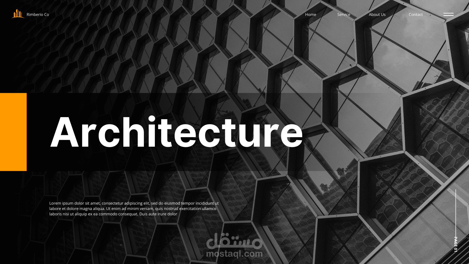 UI/UX عرض تقديمي للهندسة المعمارية الحديثة