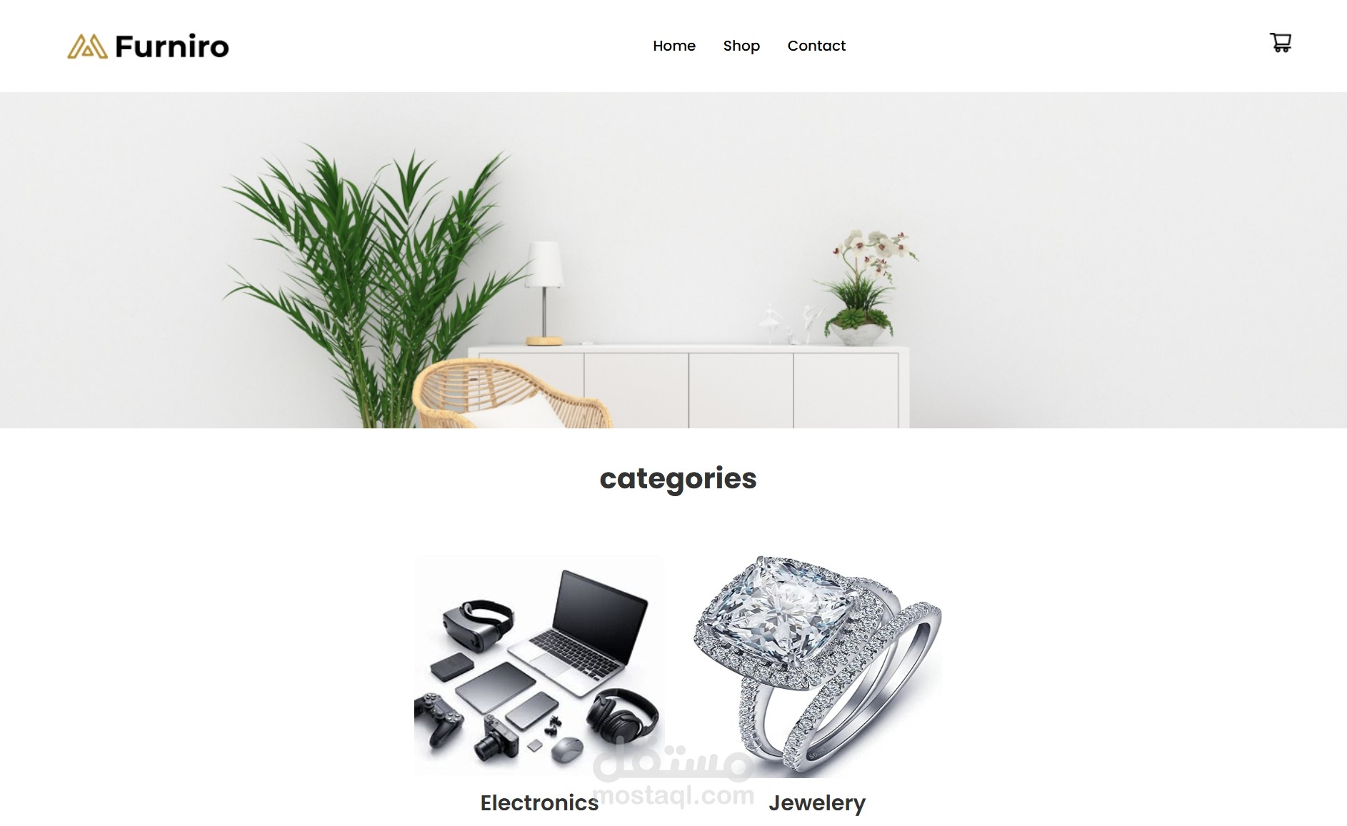 e-commerce website باستحدام react js