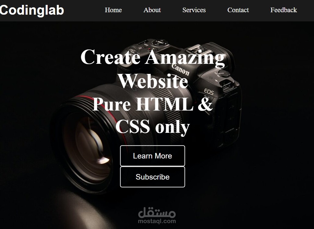 html/ css / مشروع تدريبي لصفحه ويب