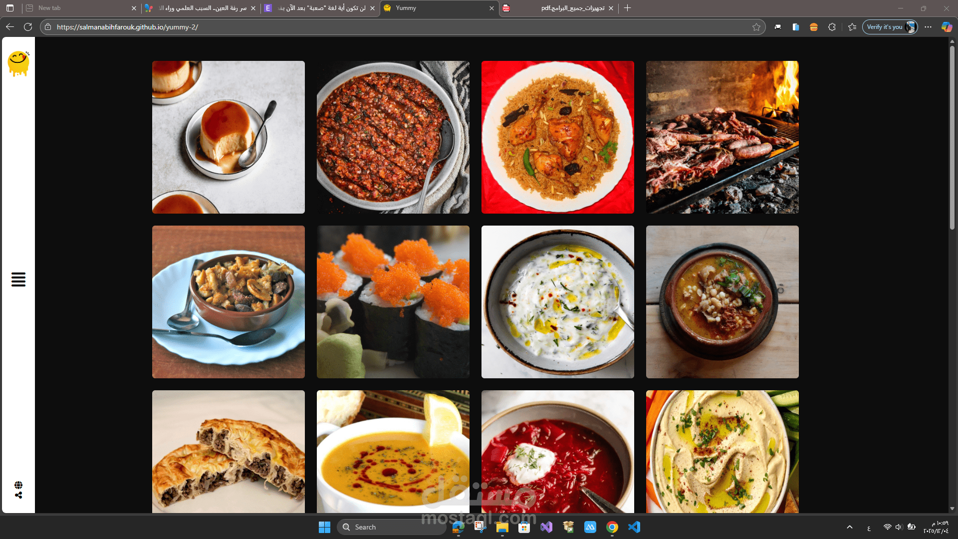 Food recipes website