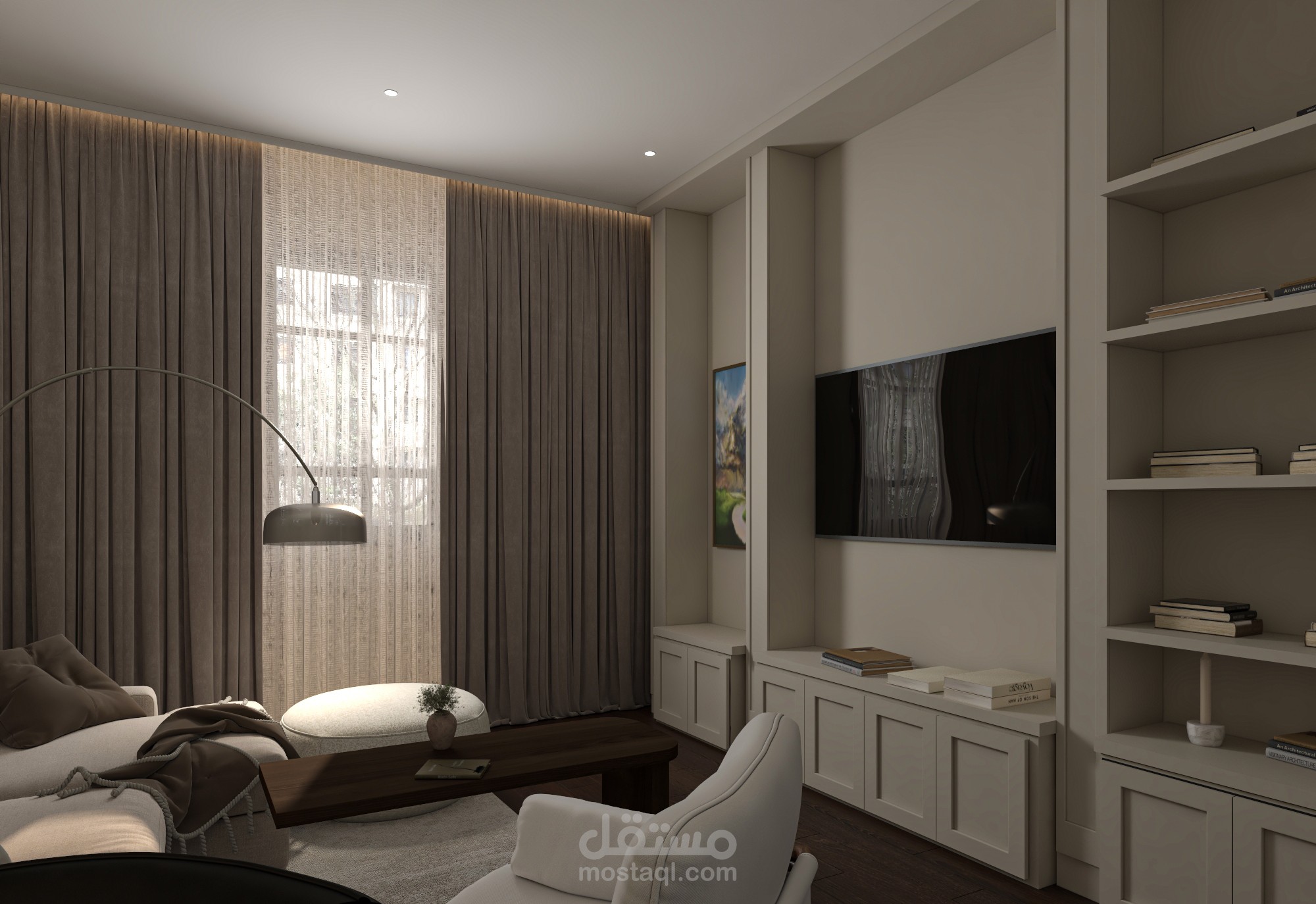 تصميم غرفة معيشة – مودرن إنجليزي