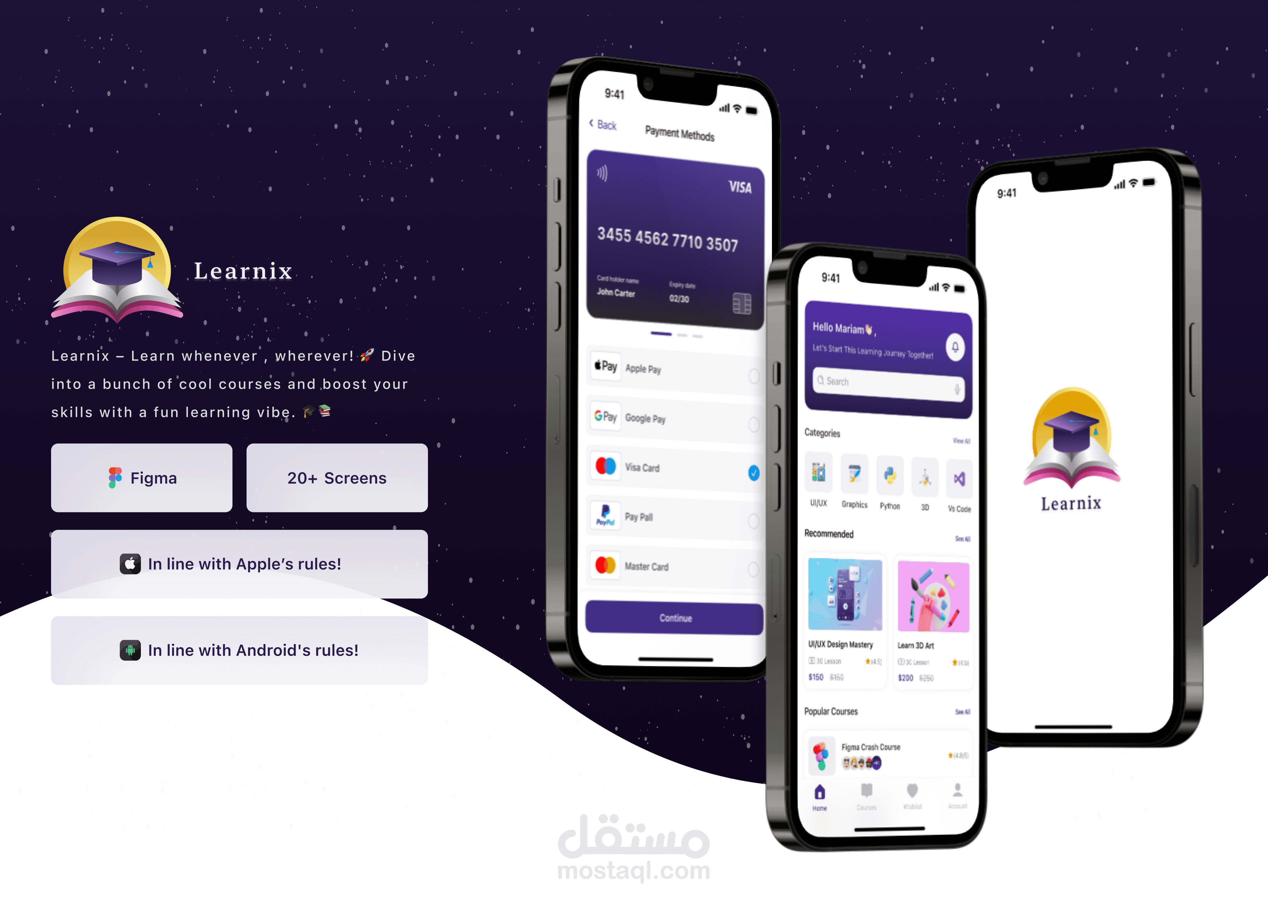 تصميم تطبيق للتعليم الإلكتروني ( Learnix )