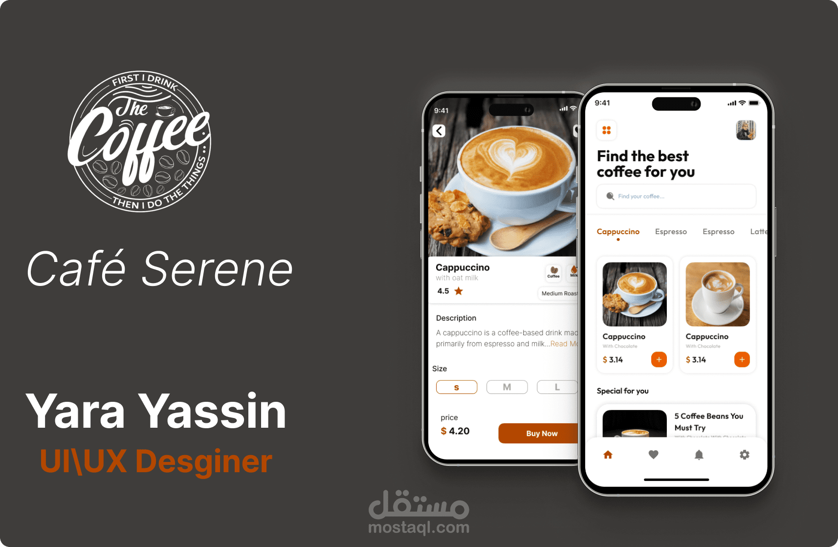تصميم وجهه مستخدم(UI\UX) لمتجر لبيع القهوه