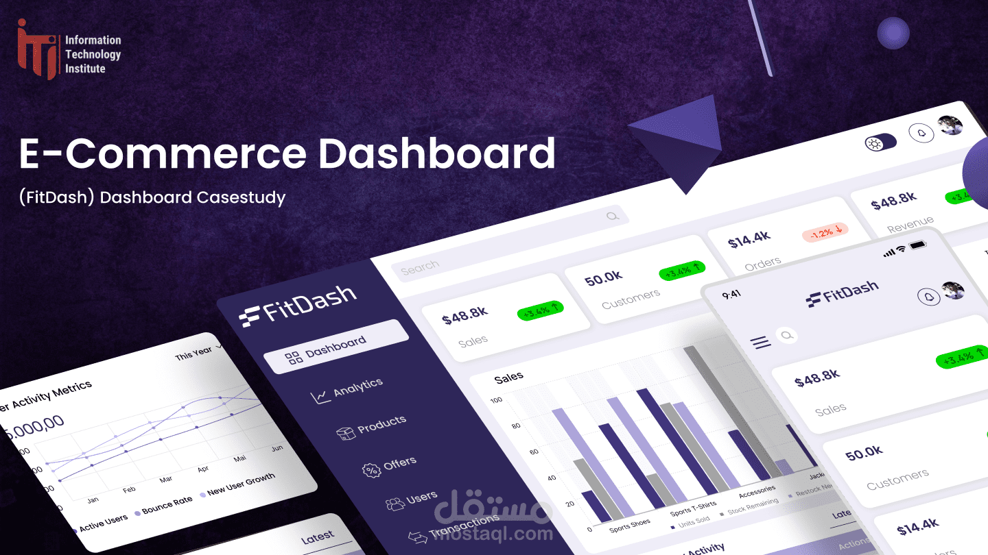 تصميم واجهة مستخدم لداش بورد متجر إلكتروني | UI Dashboard Design