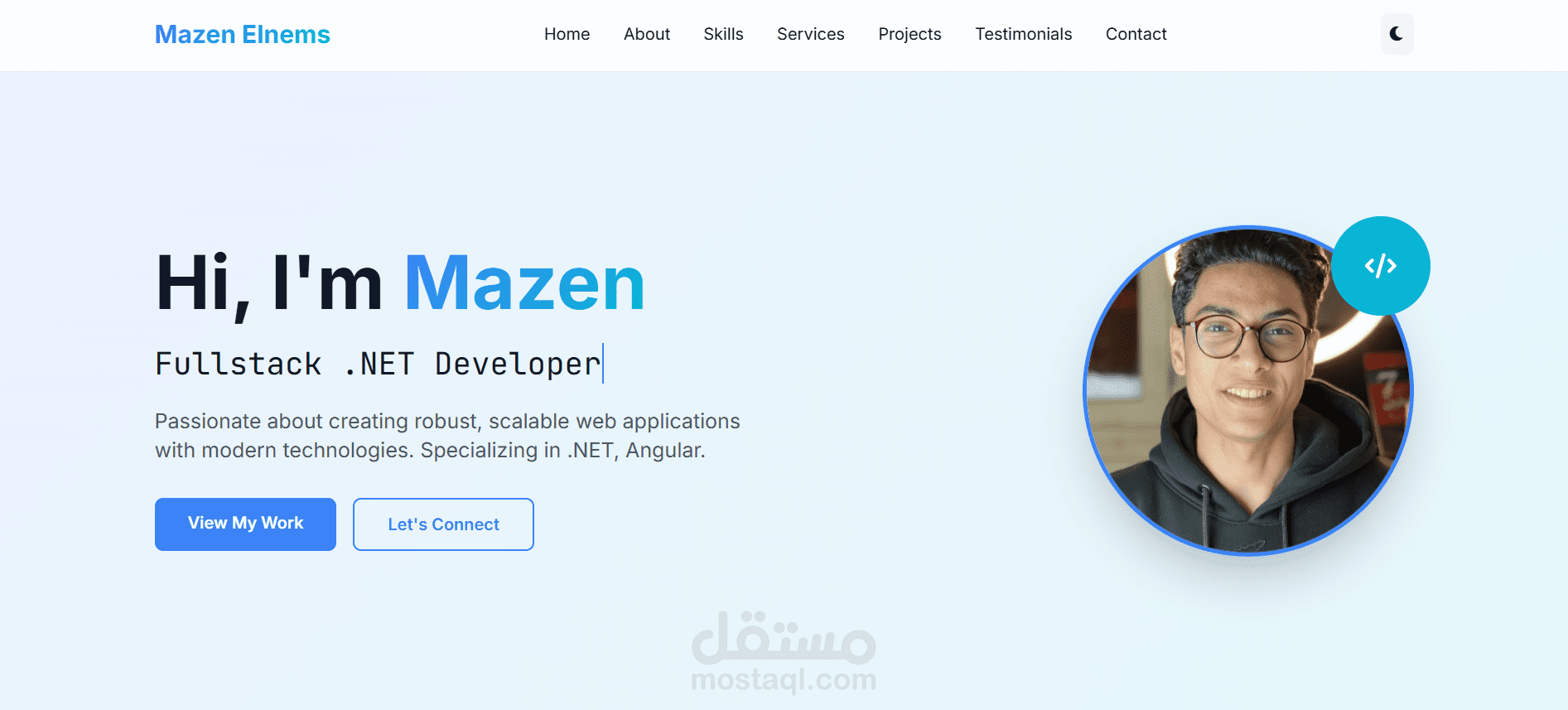 تصميم وتطوير موقع بورتفوليو شخصي