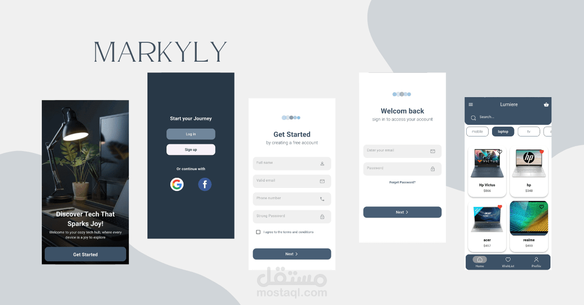 تطبيق تسوّق لاجهزه الكترونيه باستخدام Flutter