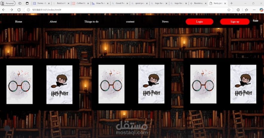 Harry Potter-Themed Webpage Design