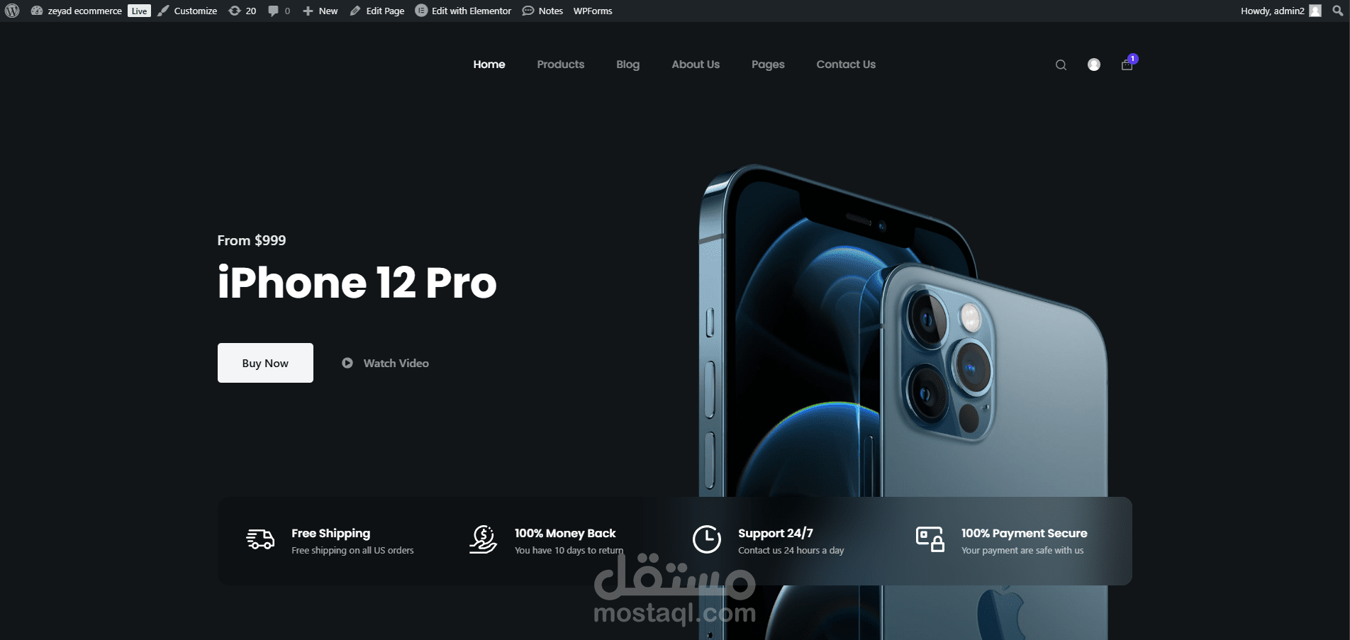 موقع تجارة إلكترونية مُبني باستخدام WooCommerce مع تكامل PayPal