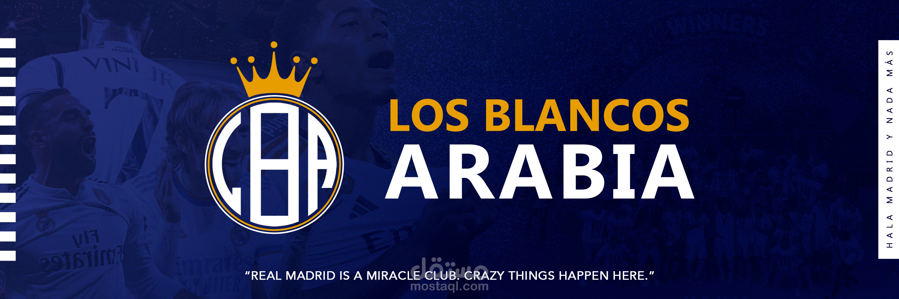 تصاميم سوشيال ميديا وهوية بصرية لصفحة رياضية لكرة القدم وريال مدريد