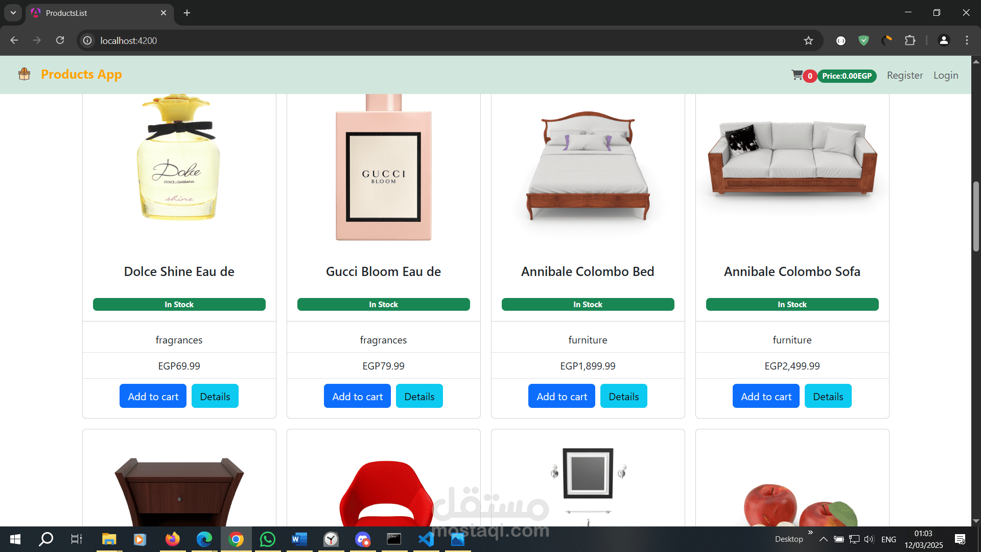Products App using Angular