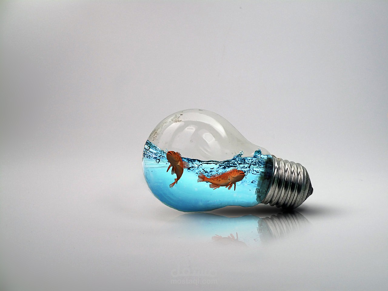 Water Splash in Bulb using Adobe photoshop