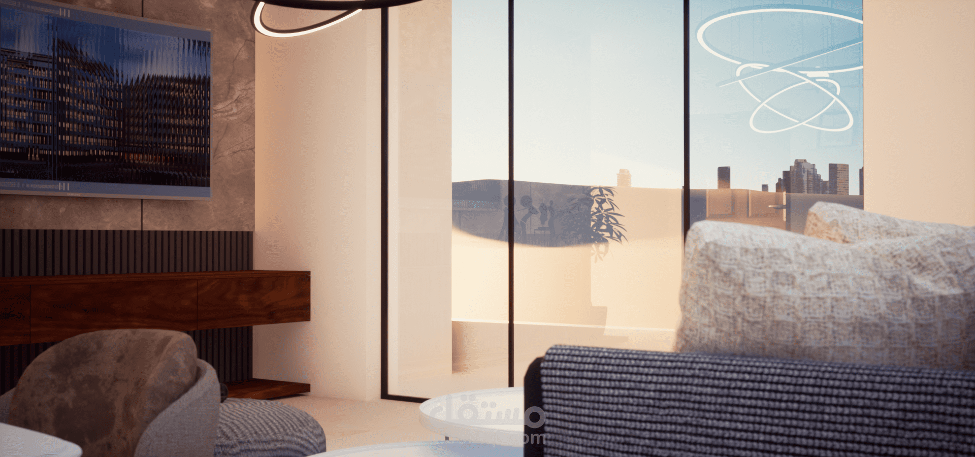 modern livingroom 3d rendering