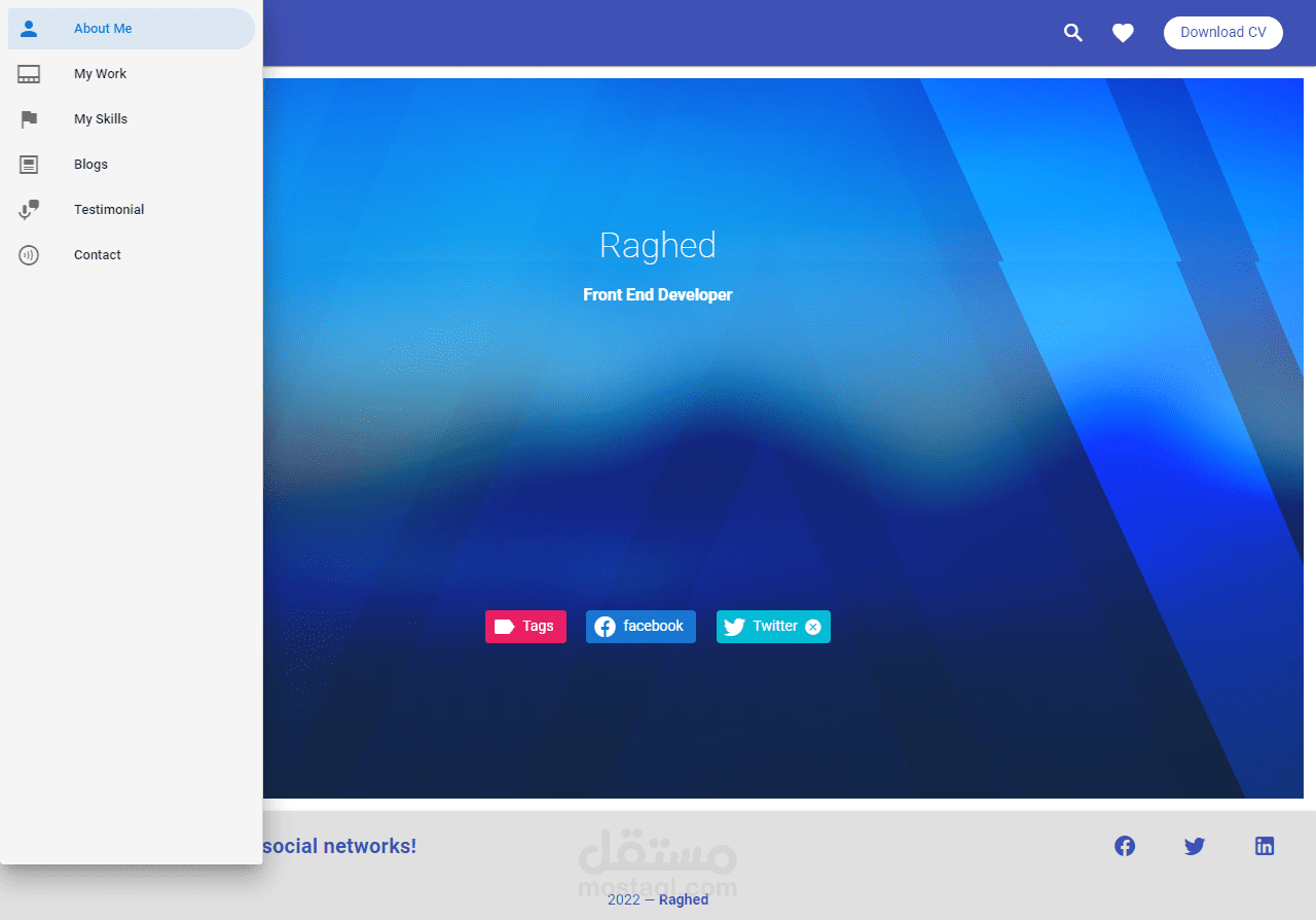 prototype Personal Portfolio Vue JS