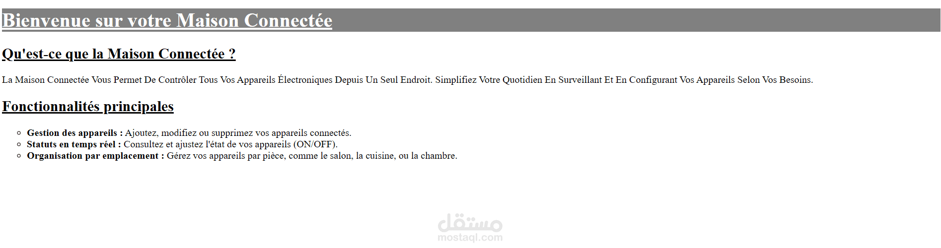 explanatory page with css