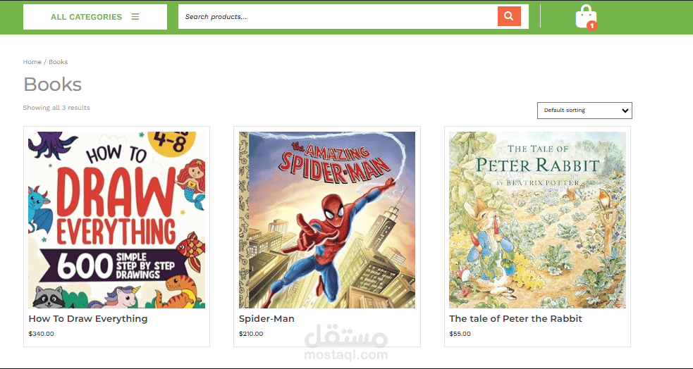 shop website using WordPress