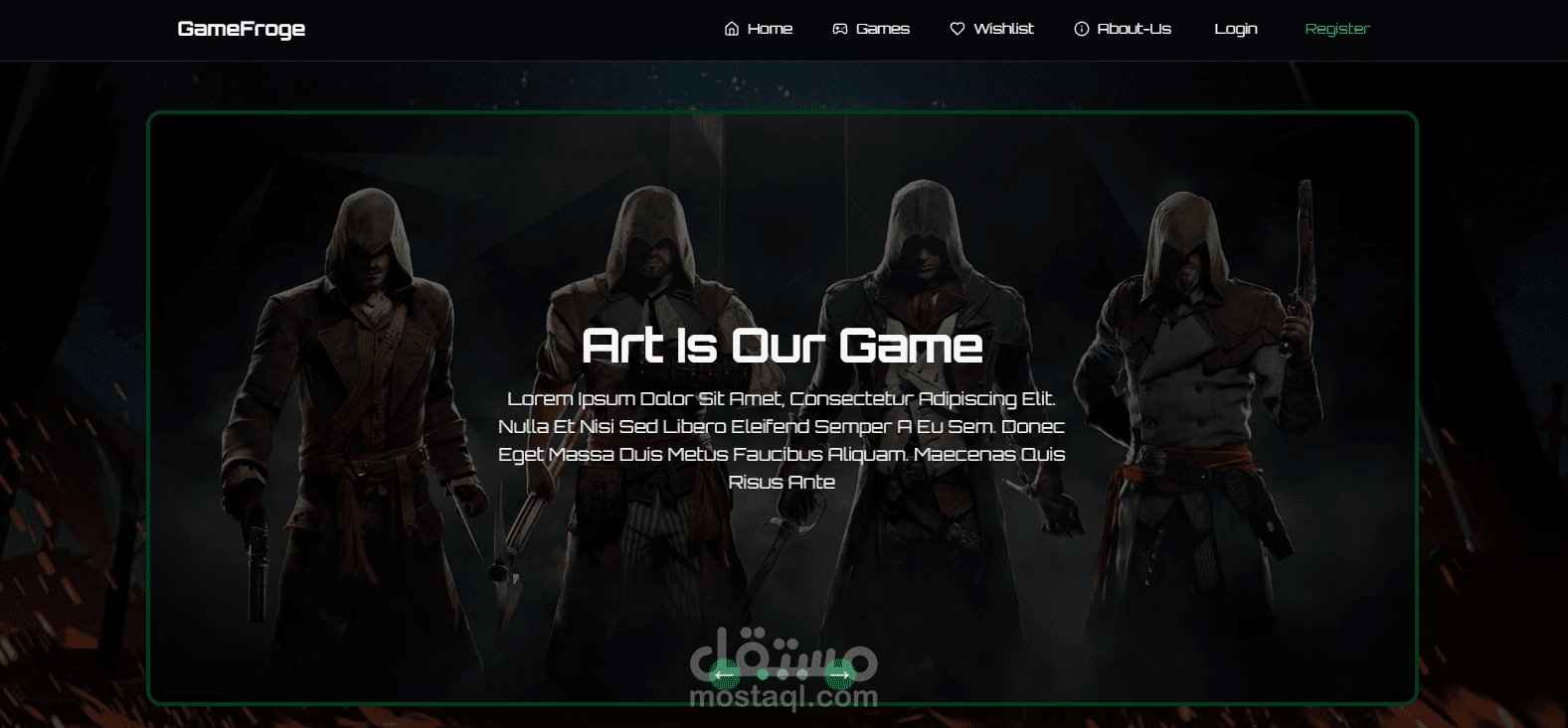 إنشاء موقع ألعاب تفاعلي متجاوب واحترافي بلغة JavaScript وواجهة جذابة