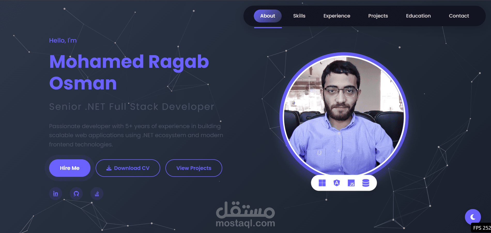 تصميم وتنفيذ بورتفوليو شخصي متقدم