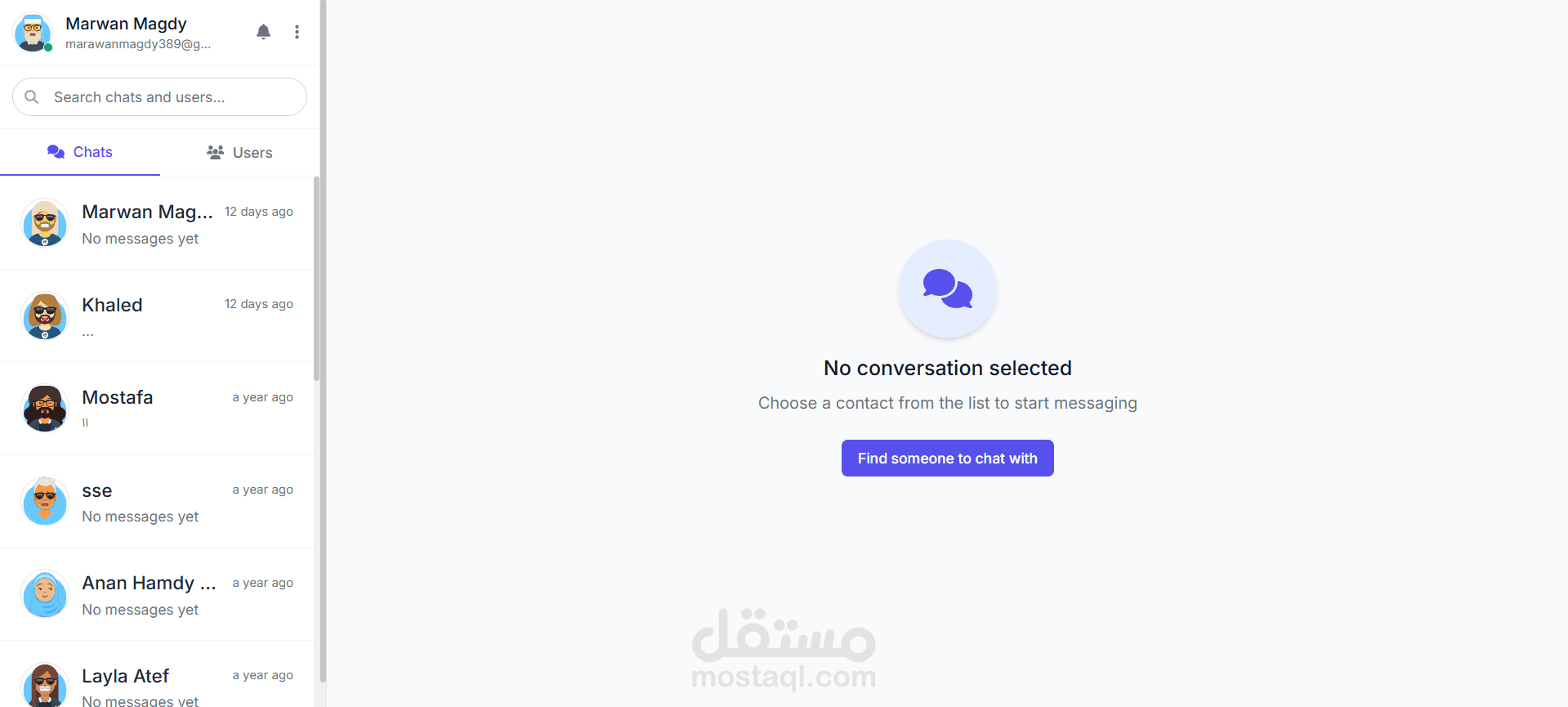 Realtime chat web application