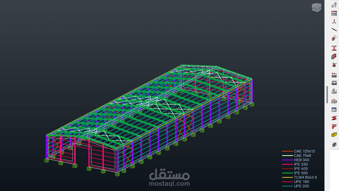 دراسة وتصميم هنغار معدني