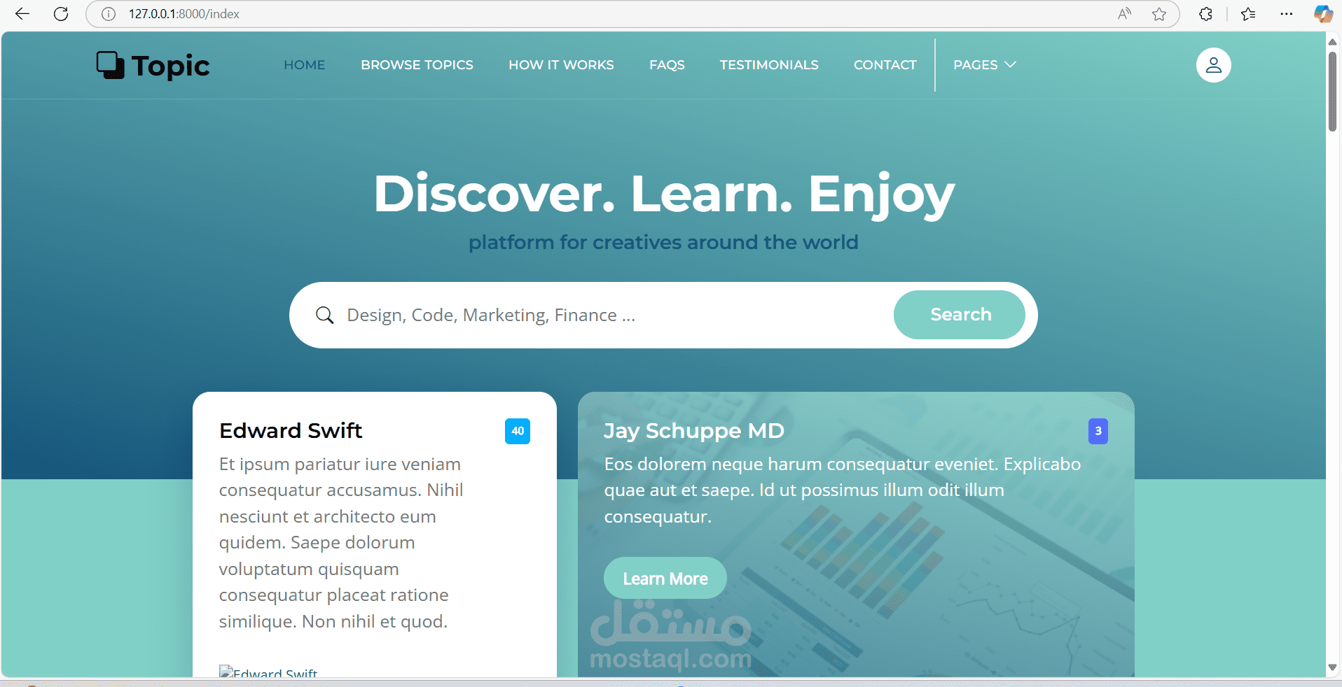 نظام إدارة محتوى مع لوحة تحكم وتوثيق للمستخدمين باستخدام Laravel