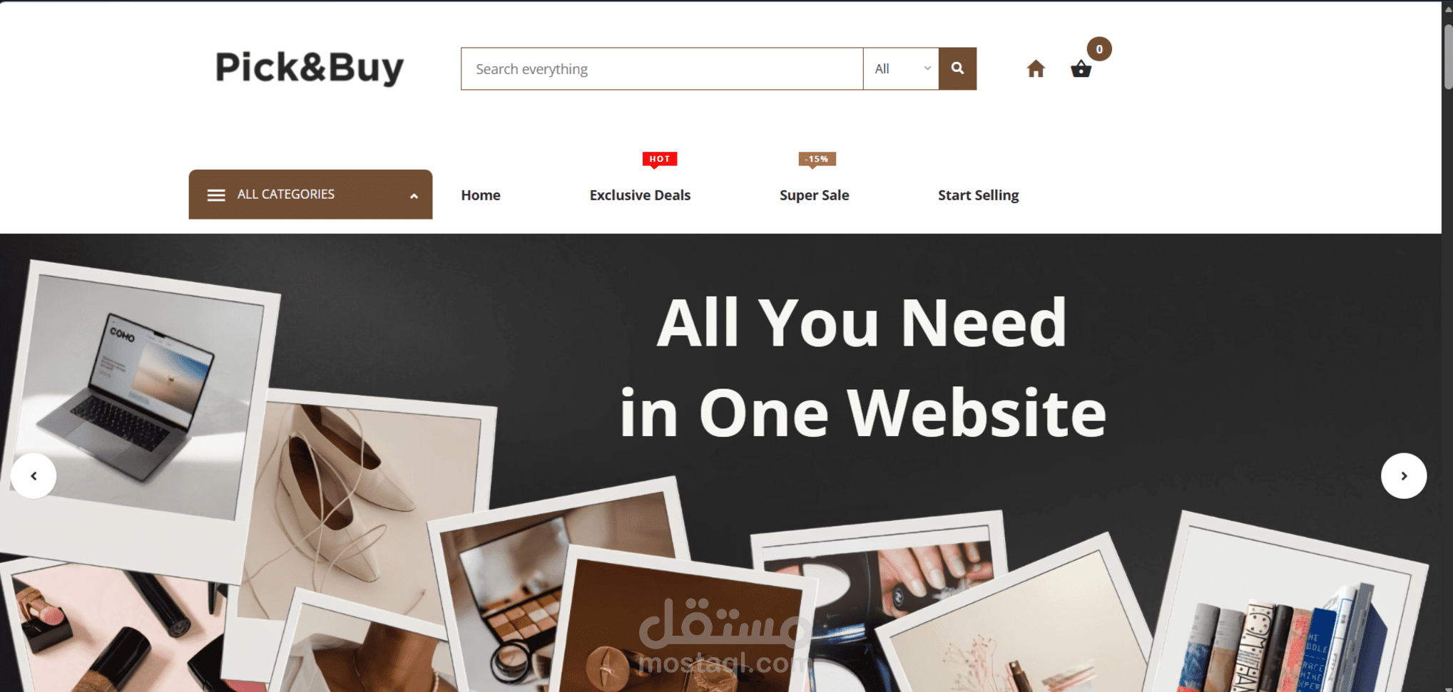 تطبيق ويب للتجارة الإلكترونية لعرض المنتجات وإدارتها.