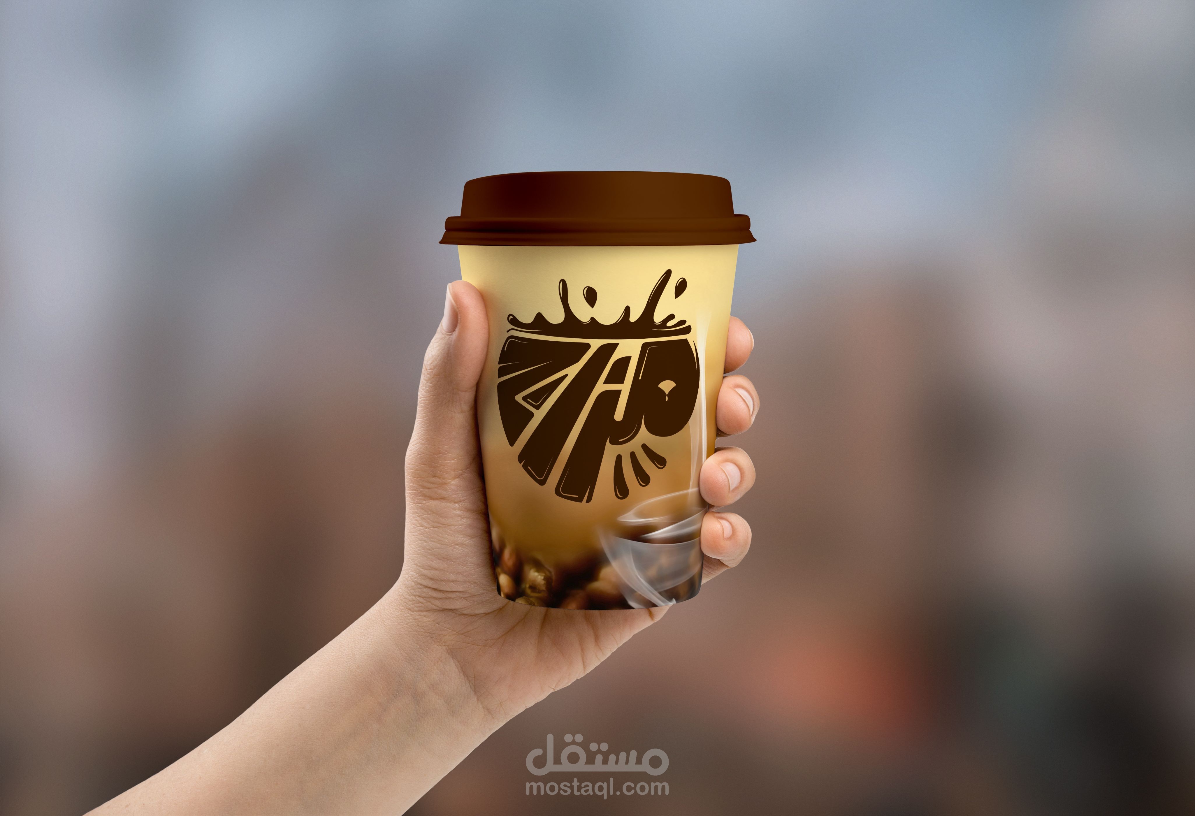 تصميم لوجو وهوية مصغرة لكافيه مزاج