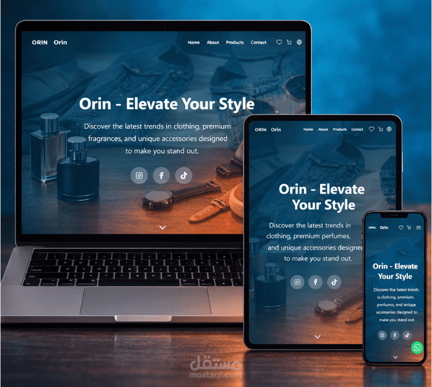 متجر Orin الإلكتروني المتكامل مع لوحة تحكم للإدارة والموظفين ونظام متقدم لإدارة الطلبات