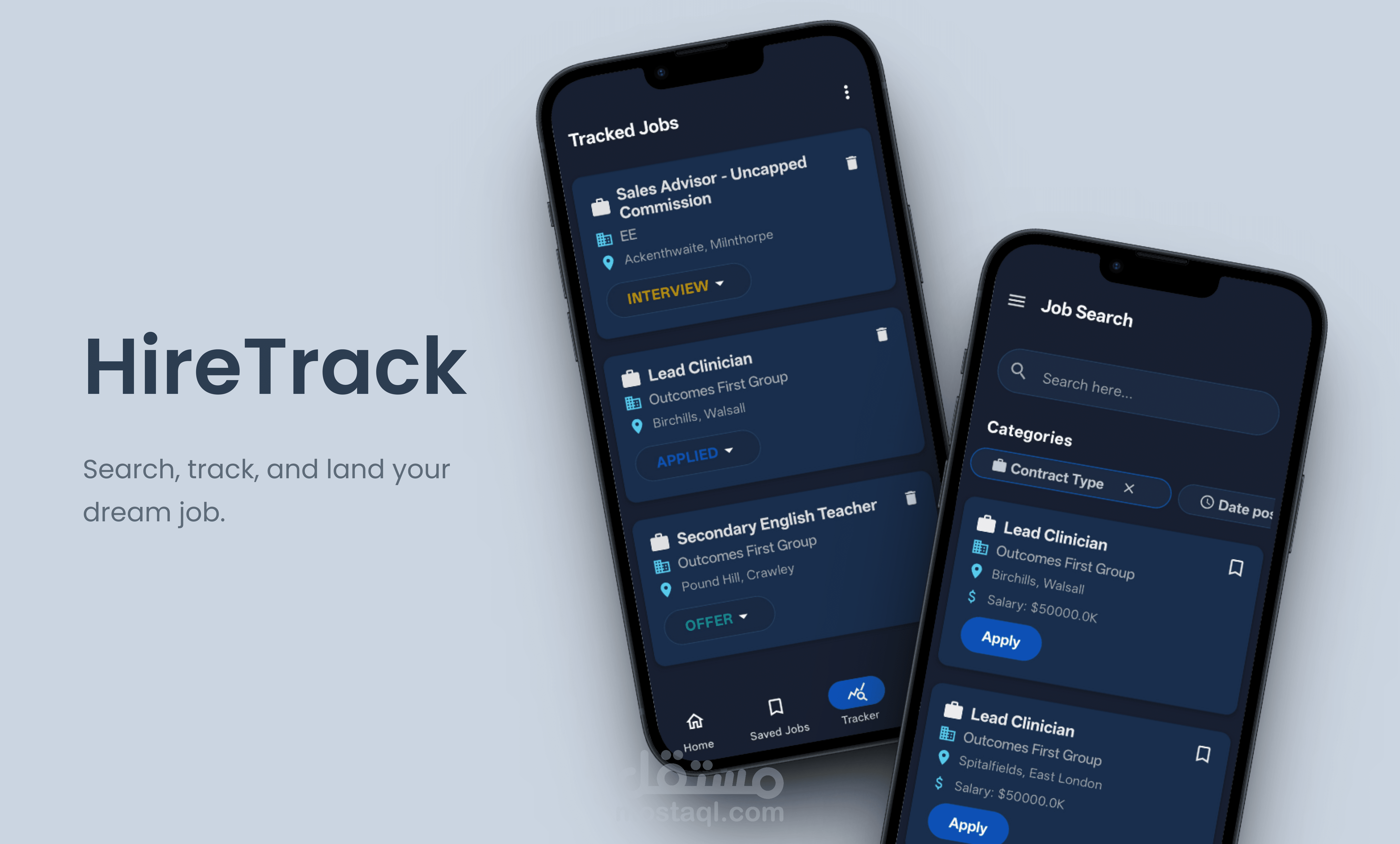تطبيق HireTrack لإدارة وتتبع رحلة البحث عن الوظائف