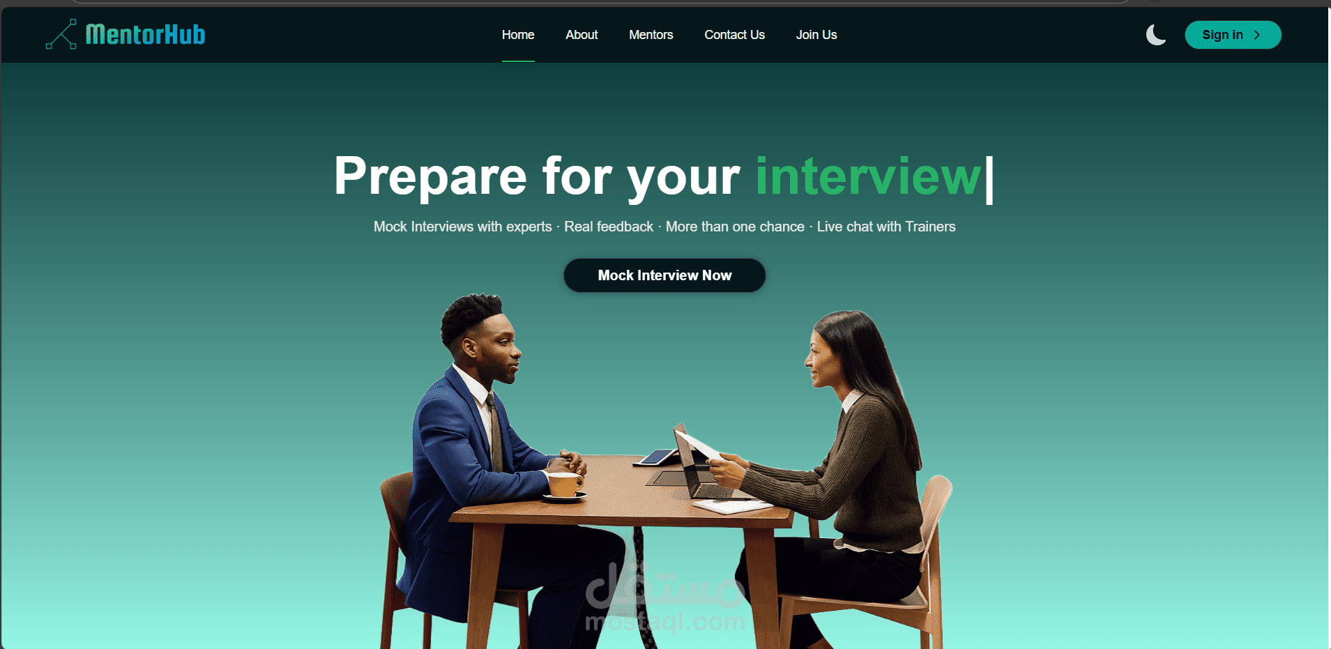 MentorHub – منصة تدريب ومقابلات مهنية