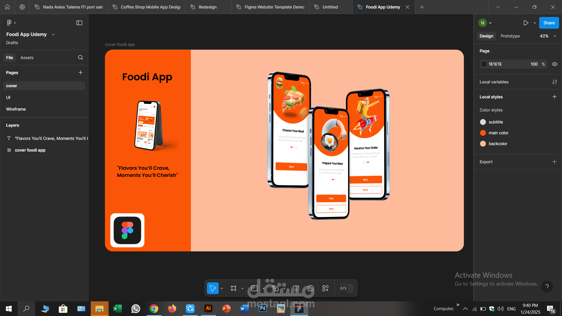 Foodi App- تصميم تطبيق مطعم لإدارة طلبات مطعم