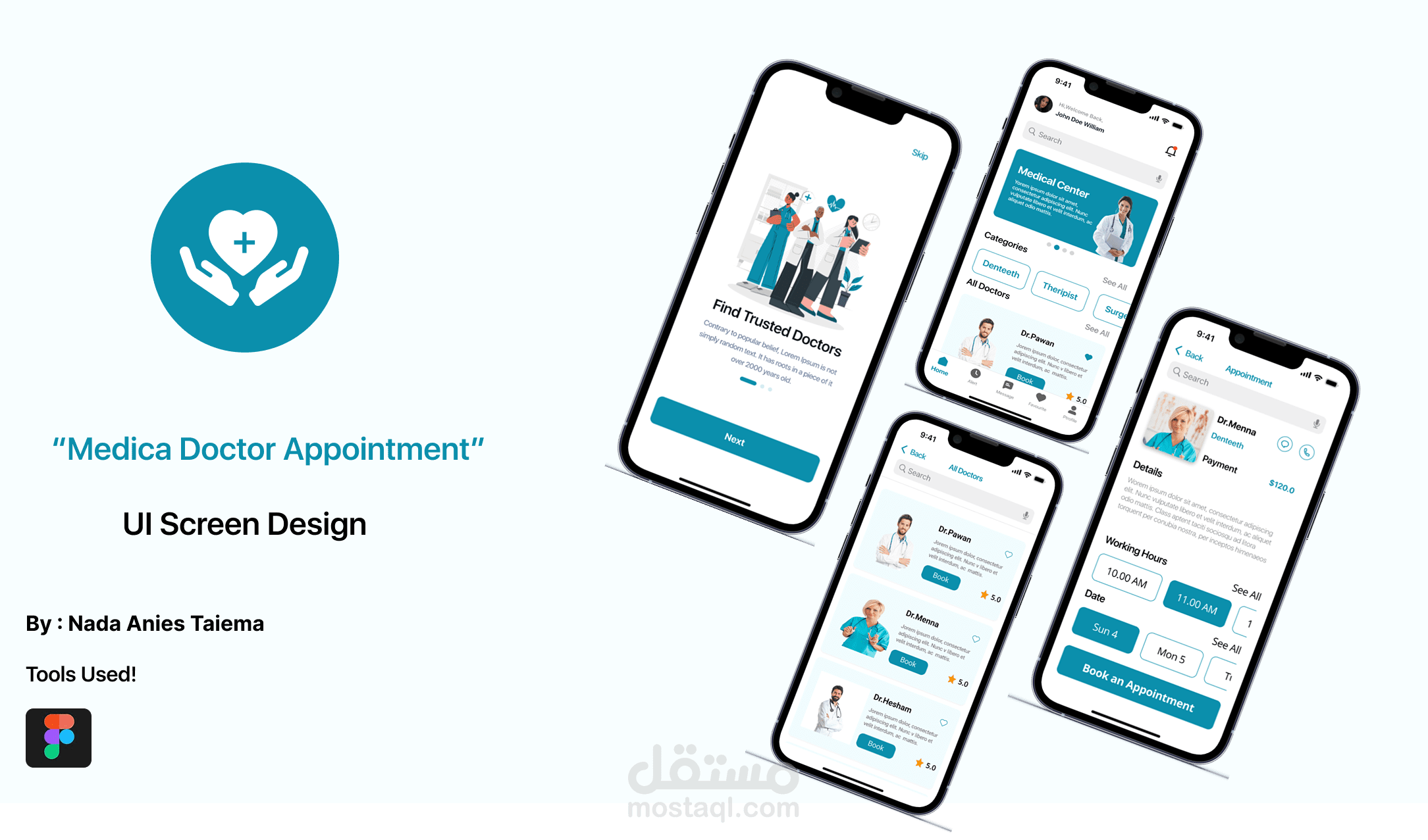 تصميم تطبيق medica doctor appointment online