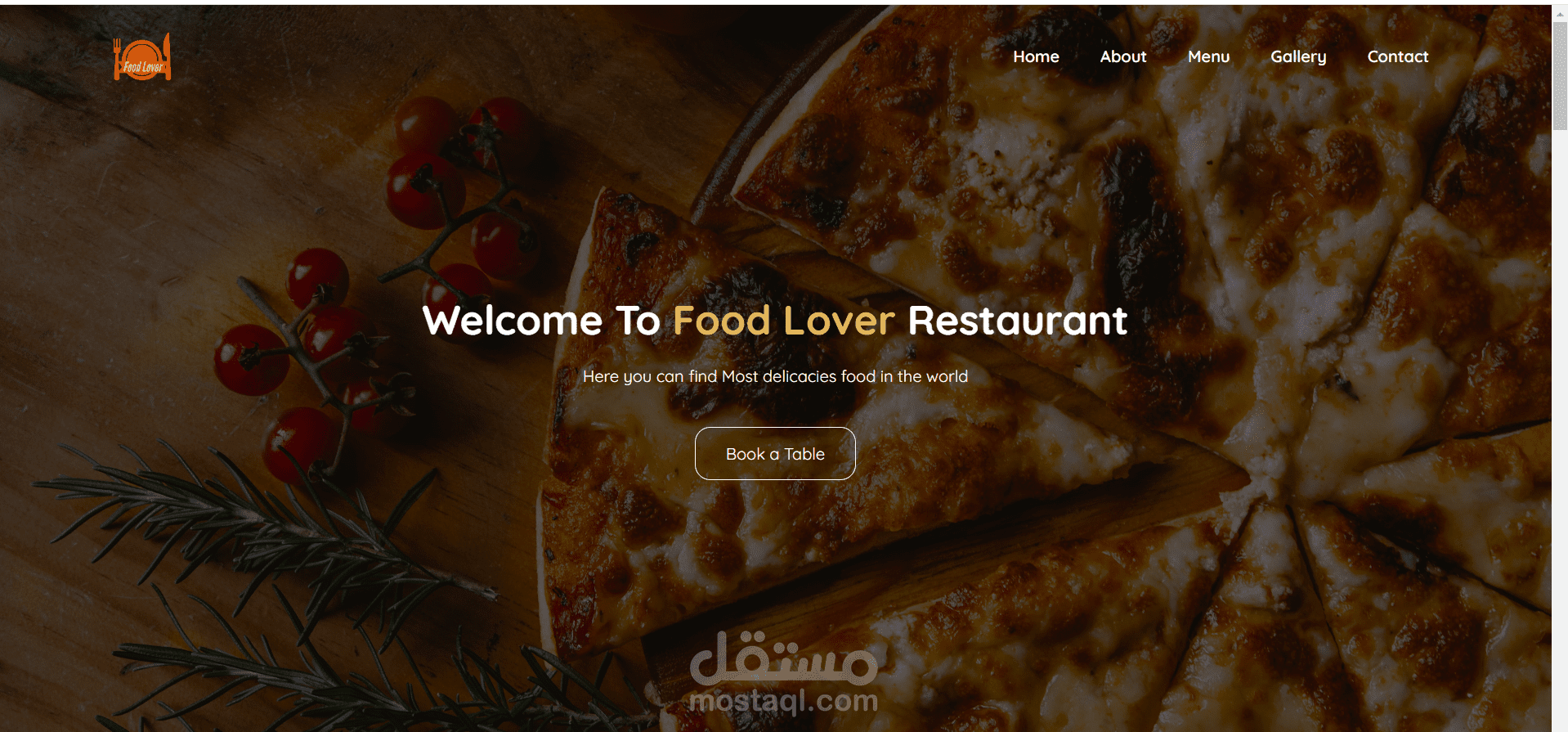 FOOD LOVER WEPSITE FOR RESTURANT