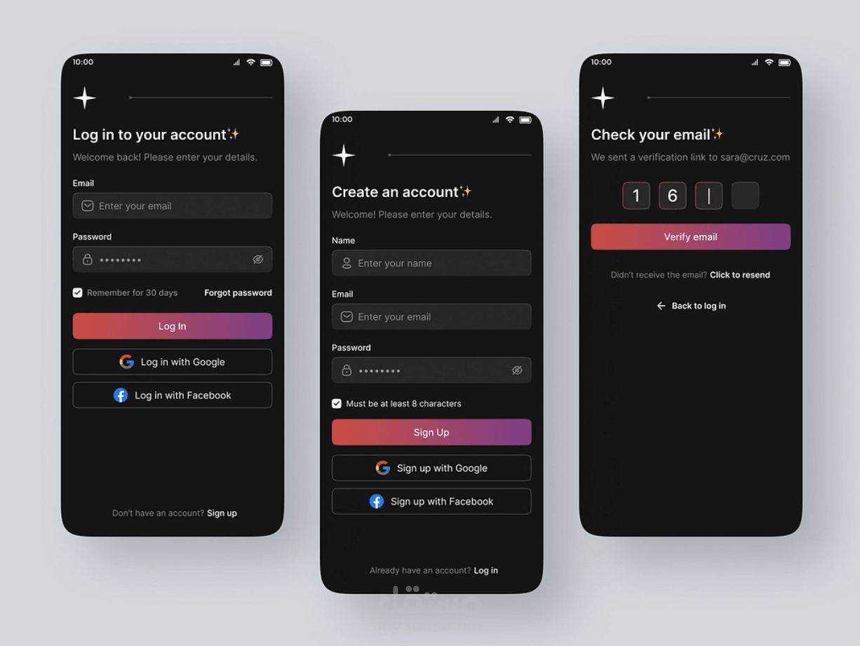 تصميم واجهة تسجيل دخول وإنشاء حساب بتجربة مستخدم استثنائية