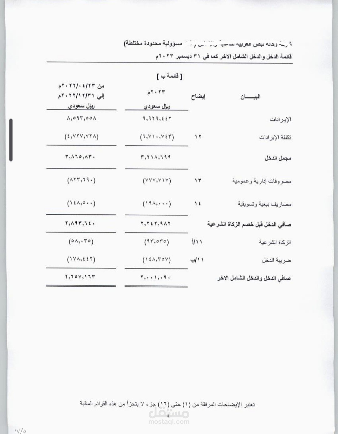 إعداد القوائم المالية