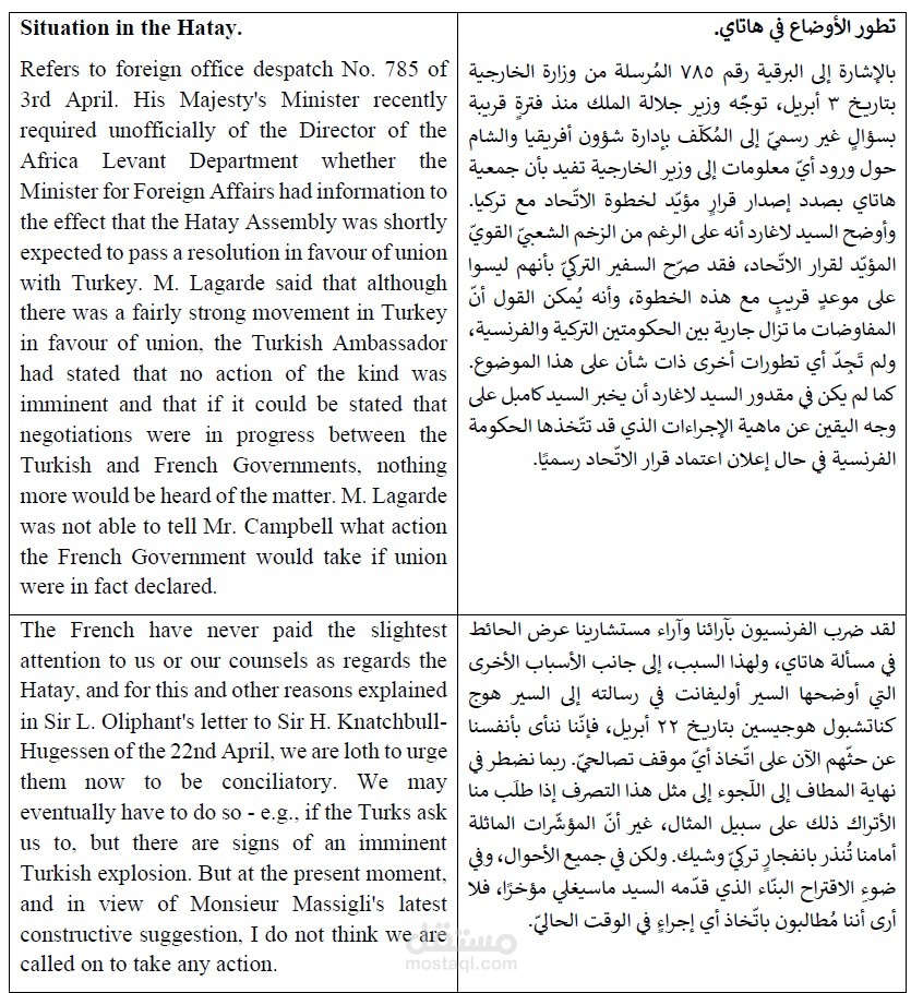 ترجمة نصّ من وثائق للأمم المتّحدة