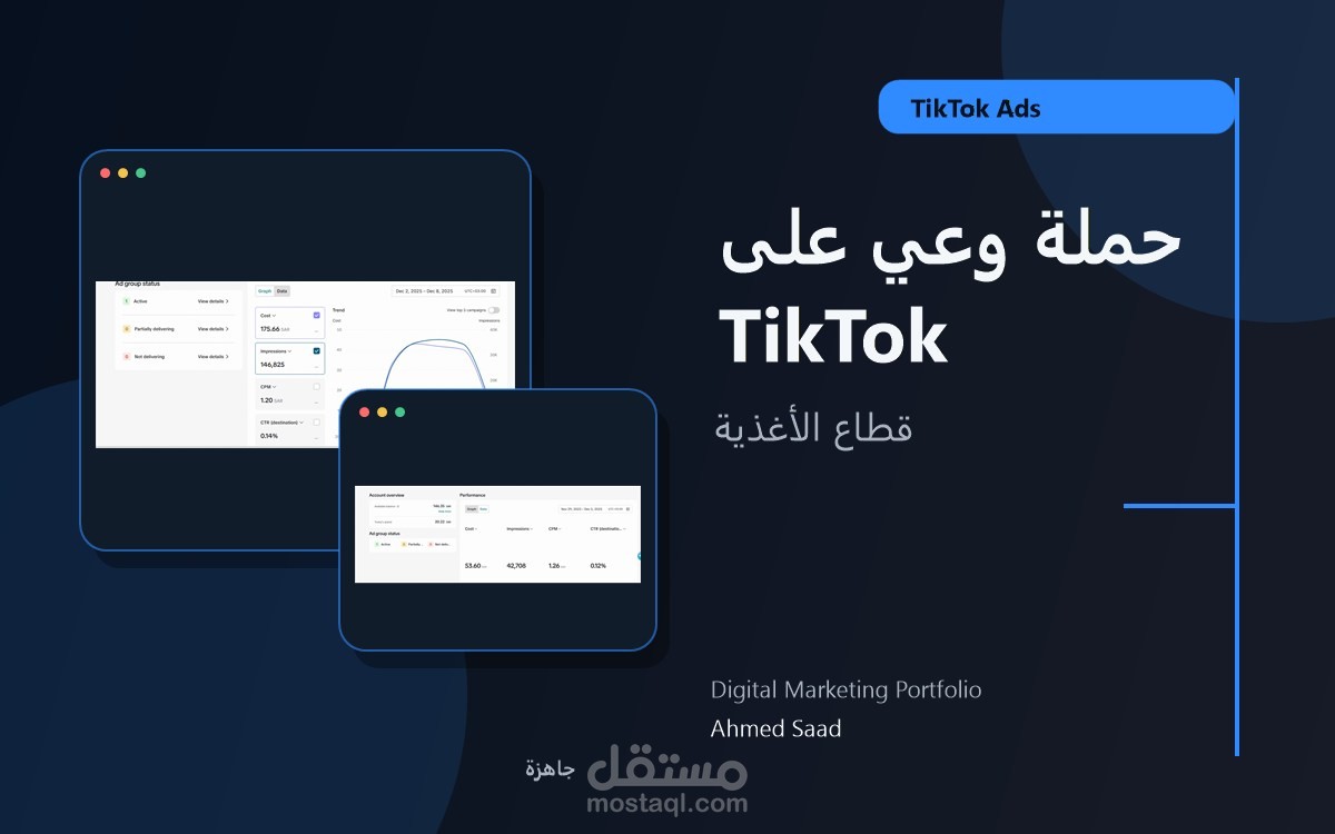 إعداد ومتابعة حملة وعي على TikTok لقطاع الأغذية