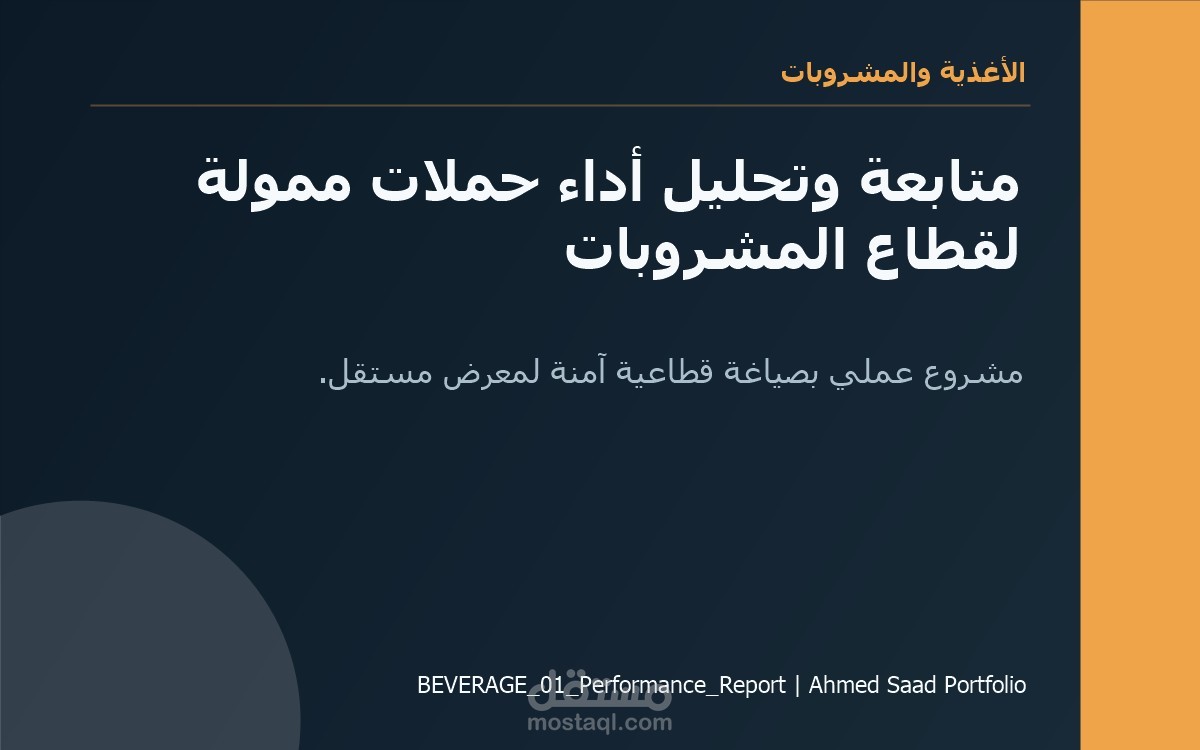 متابعة وتحليل أداء حملات ممولة لقطاع المشروبات