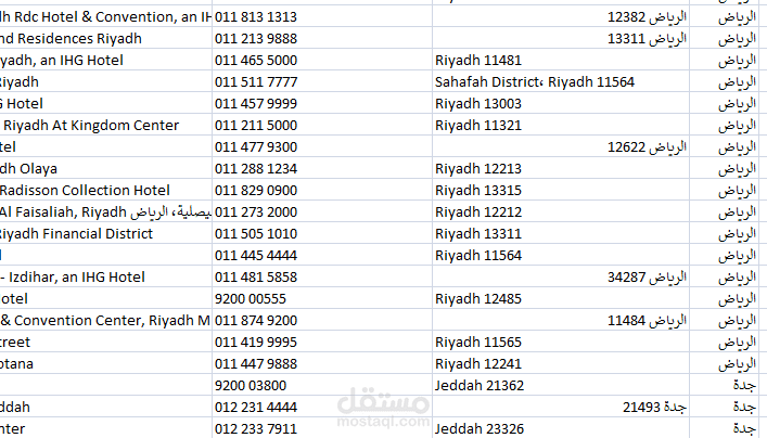 استخراج بيانات الشاليهات من خرائط Google وتخزينها في ملف Excel