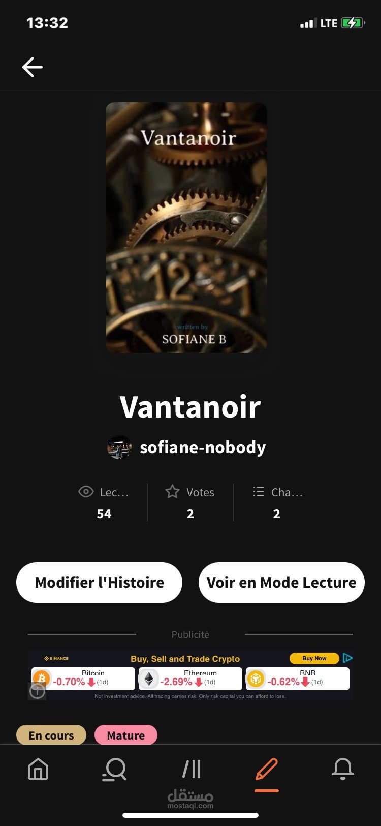 j'ecrit des histoire de science fiction en francais et je m'inspire des filmes et des series et des livres